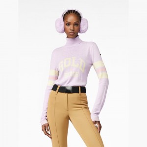 Goldbergh BISCUIT long sleeve knit Sweater Purple | 59213-YBLN