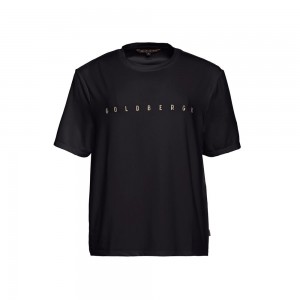 Goldbergh BOXY short sleeve T-Shirts Black | 08729-IOXB