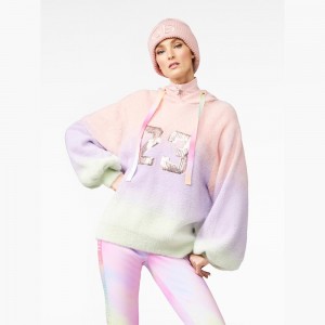 Goldbergh DESIRE hooded knit Hoodie Pink/Purple | 75290-MIQO