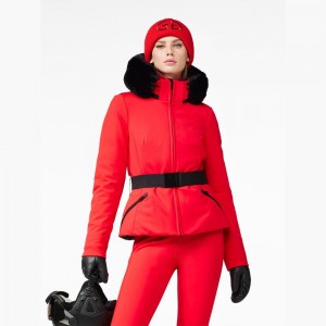 Goldbergh HIDA faux border Ski Jacket Red | 68193-ZAJG