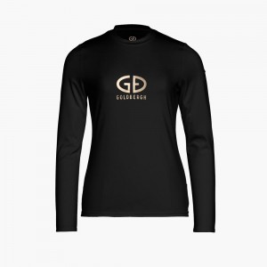 Goldbergh HOMEBASE long sleeve T-Shirts Black | 94350-CLOV