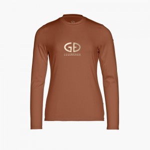 Goldbergh HOMEBASE long sleeve T-Shirts Beige | 47069-RJTU