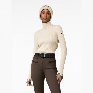 Goldbergh MIRA long sleeve knit Sweater Beige | 98417-ROHS