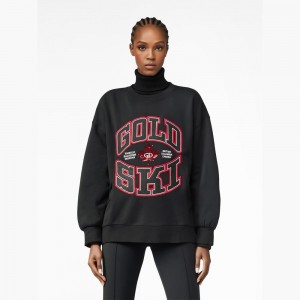 Goldbergh RINK crew neck Sweater Black | 25089-IOEW