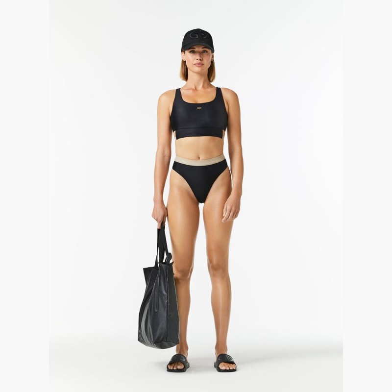 Goldbergh ATLANTIC swim bra Swimwear Black | 86295-EIRK