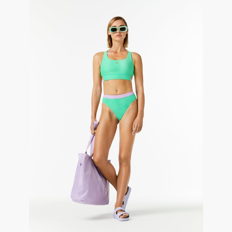 Goldbergh ATLANTIC swim bra Swimwear Green | 40397-FUAC