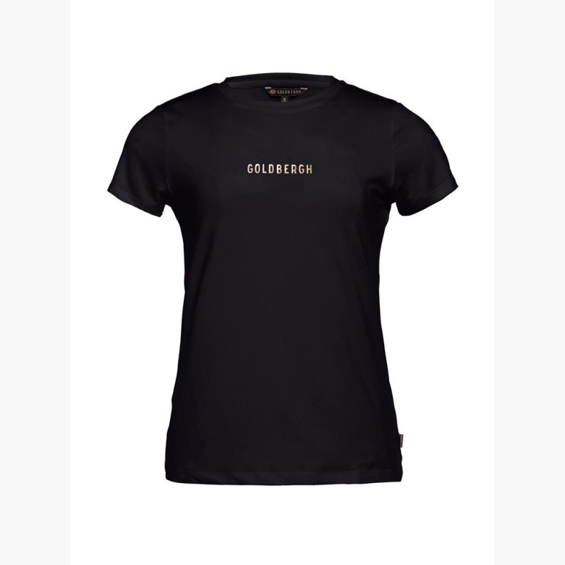 Goldbergh AVERY short sleeve T-Shirts Black | 15980-HRLZ