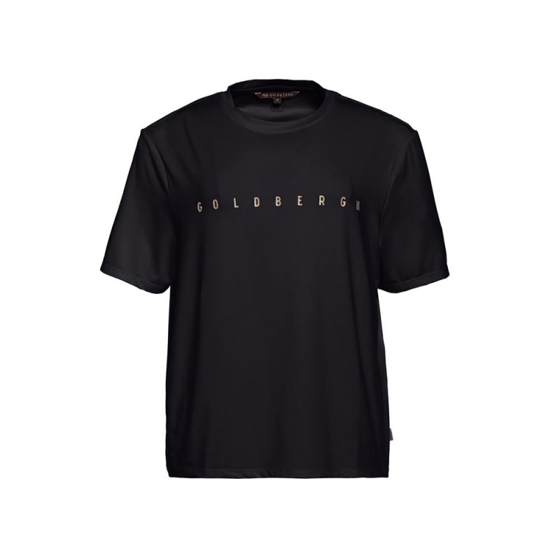 Goldbergh BOXY short sleeve T-Shirts Black | 08729-IOXB