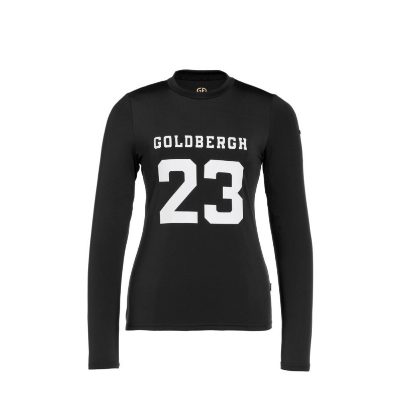 Goldbergh GAME long sleeve T-Shirts Black | 24105-ZPCH