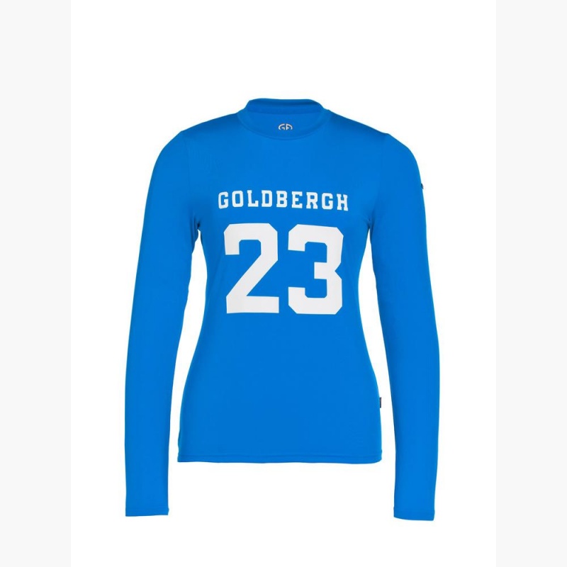 Goldbergh GAME long sleeve T-Shirts Blue | 78901-KDAG