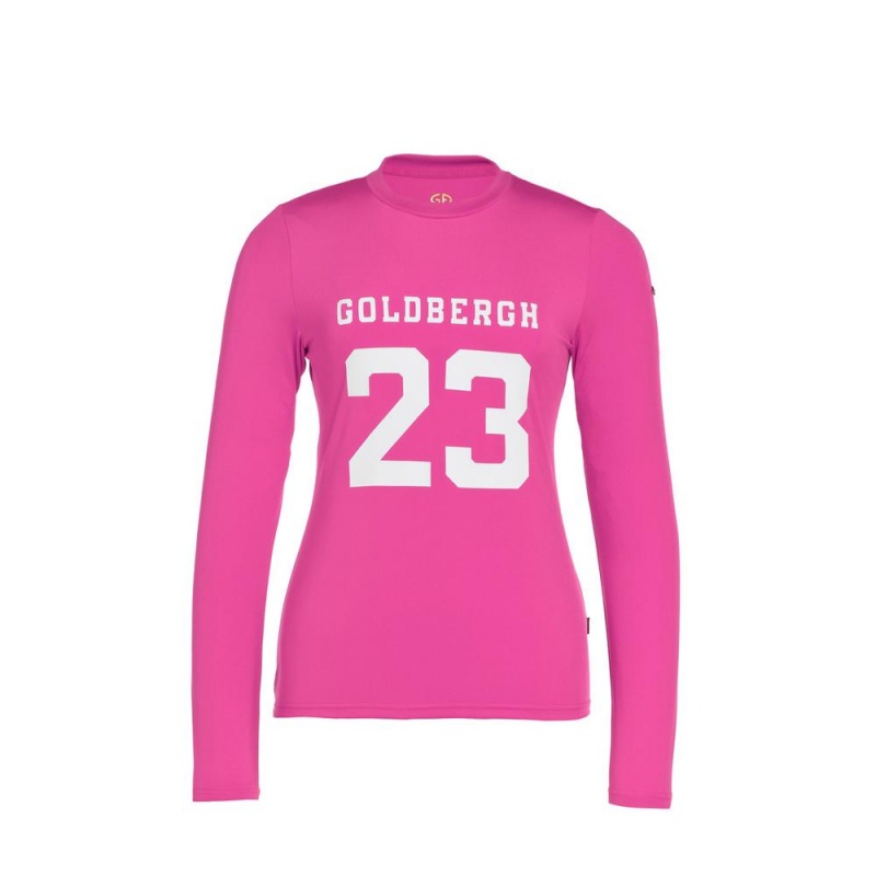 Goldbergh GAME long sleeve T-Shirts Pink | 42736-RBWU