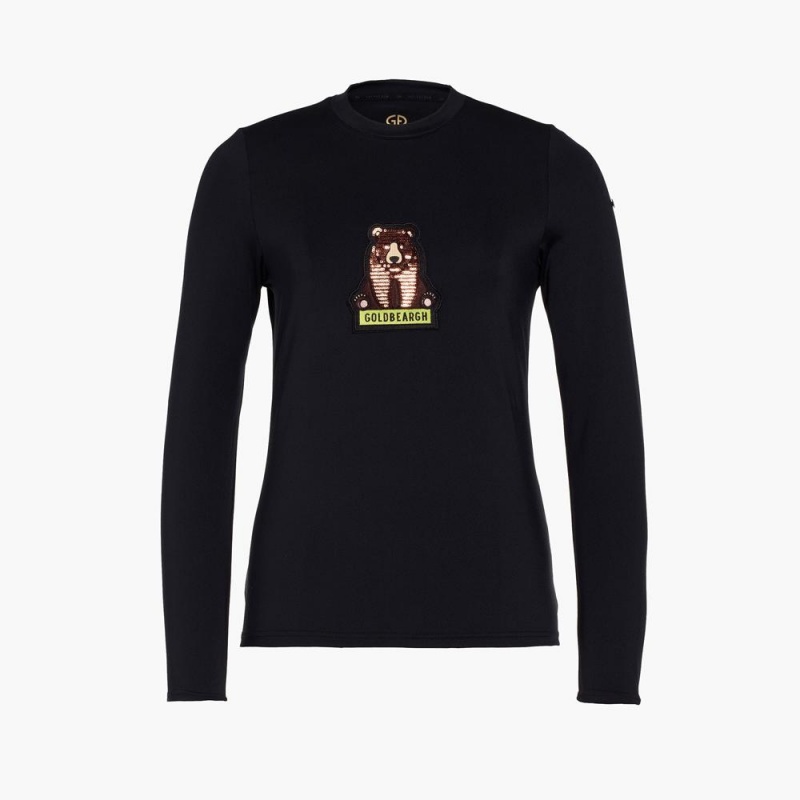 Goldbergh GOLDBEARGH long sleeve T-Shirts Black | 73486-TYGM