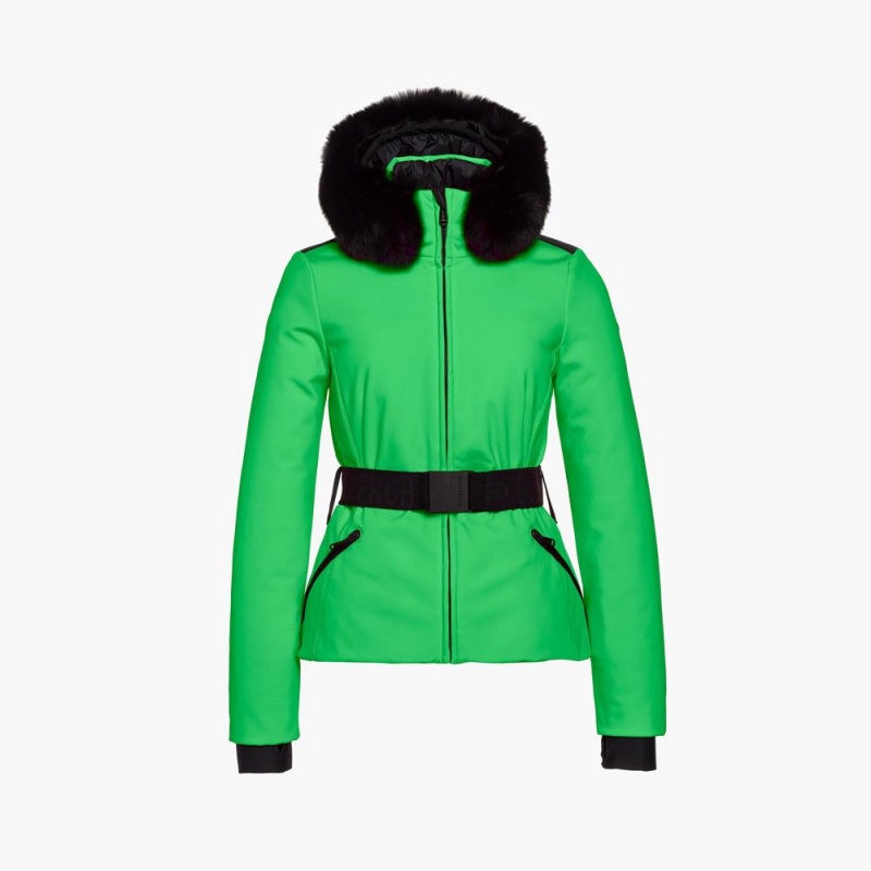 Goldbergh HIDA faux border Ski Jacket Green | 65891-NYLG