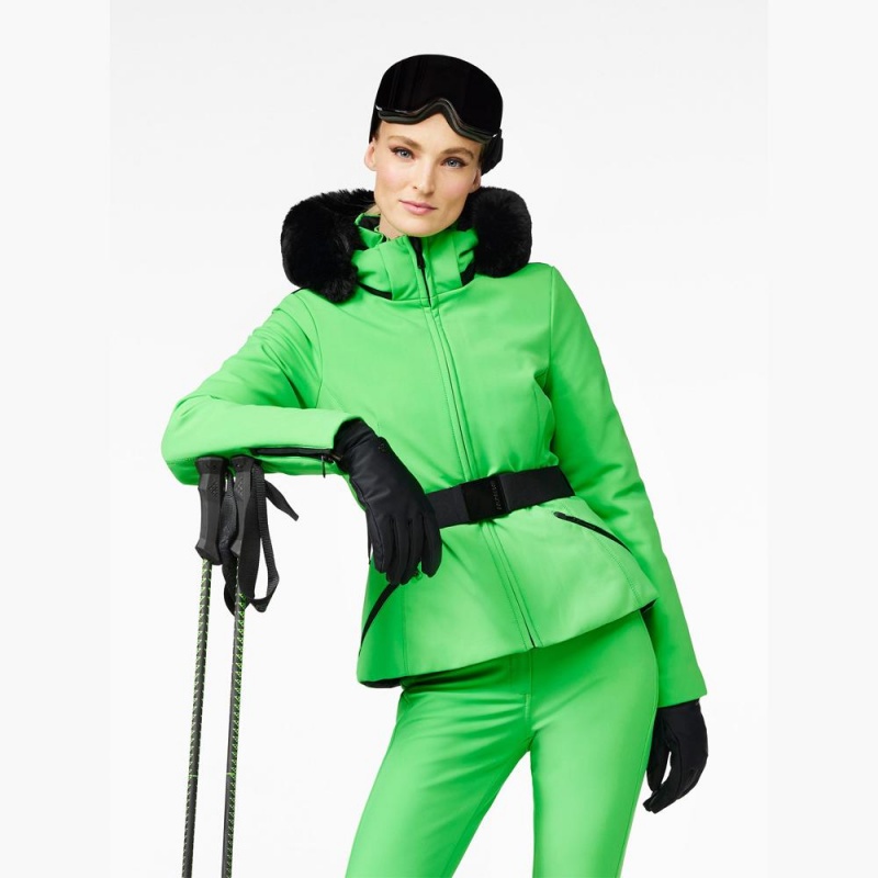 Goldbergh HIDA faux border Ski Jacket Green | 65891-NYLG