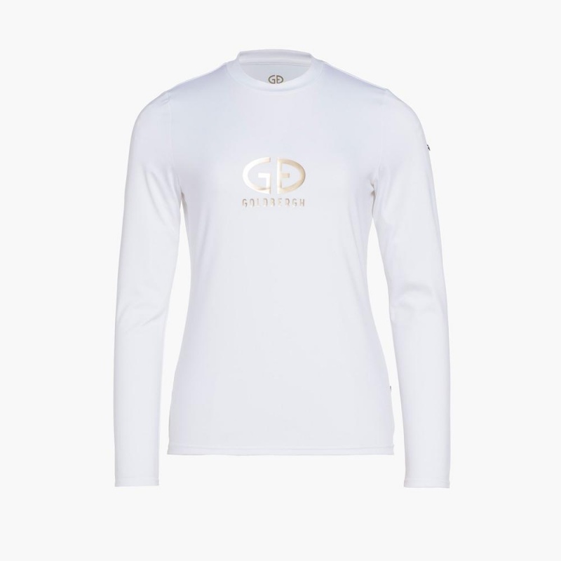 Goldbergh HOMEBASE long sleeve T-Shirts White | 82436-NLUB