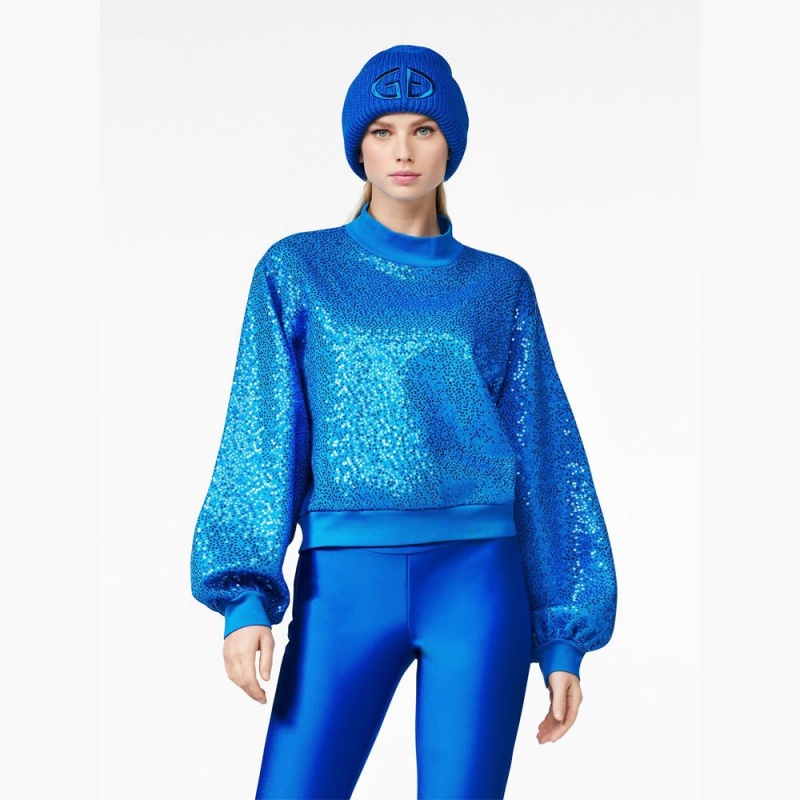 Goldbergh LOLA round neck Sweater Blue | 50391-KADX