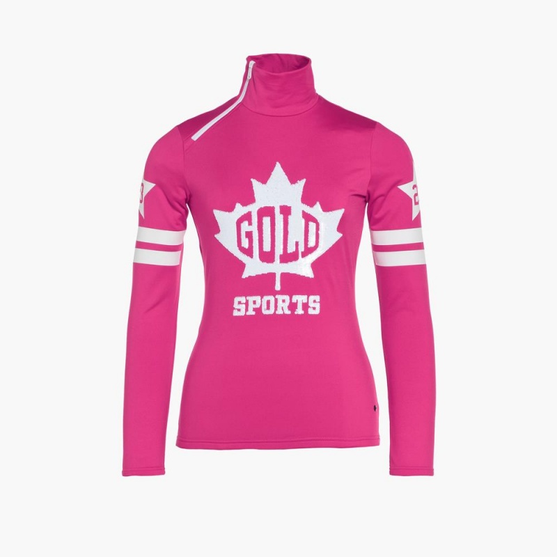 Goldbergh MAPLE LEAF Ski Pully Pink | 63584-QSMP