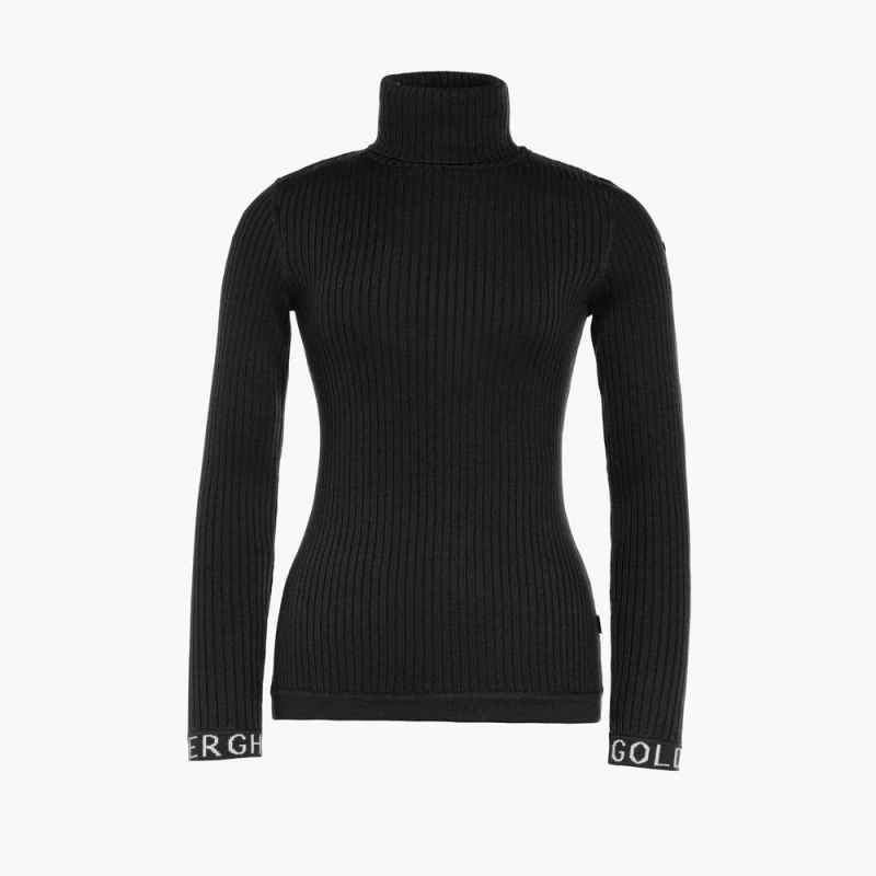 Goldbergh MIRA long sleeve knit Sweater Black | 87510-LQMJ