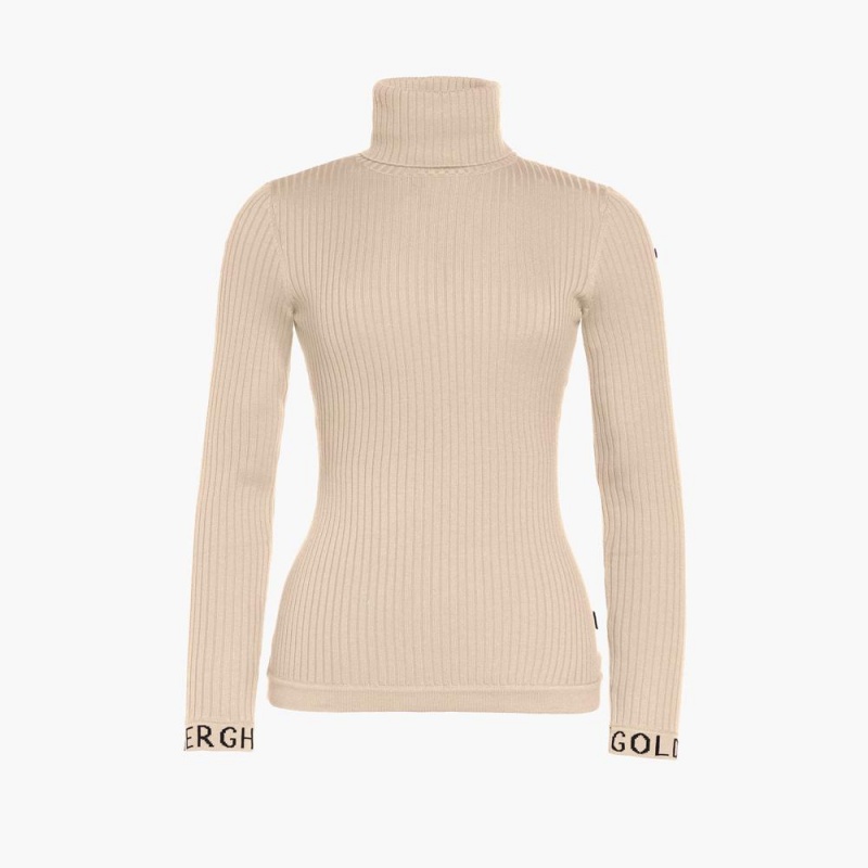 Goldbergh MIRA long sleeve knit Sweater Beige | 98417-ROHS