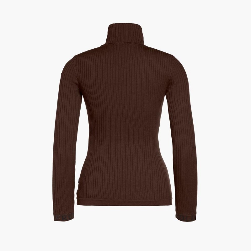 Goldbergh MIRA long sleeve knit Sweater Dark Brown | 75264-JASU