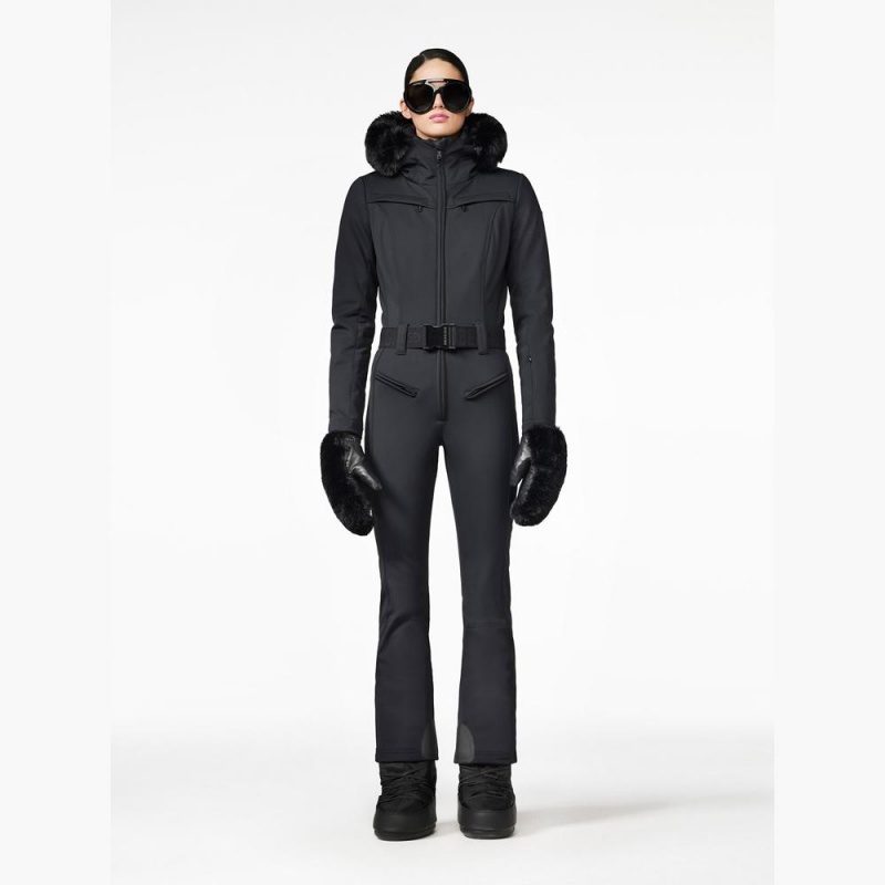 Goldbergh PARRY faux border Ski Suit Black | 92634-BHWF