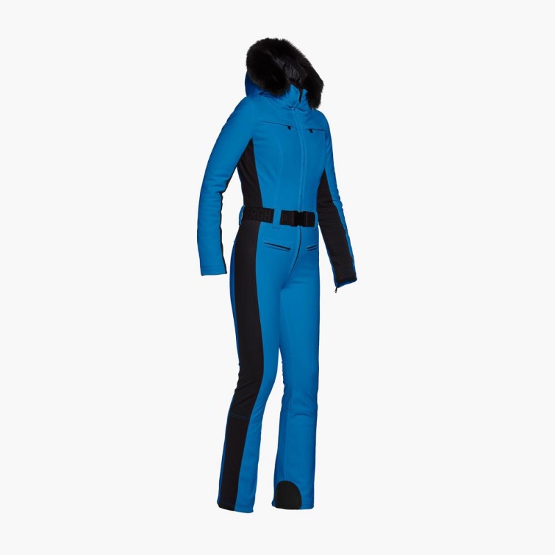 Goldbergh PARRY faux border Ski Suit Blue | 21739-FJOS