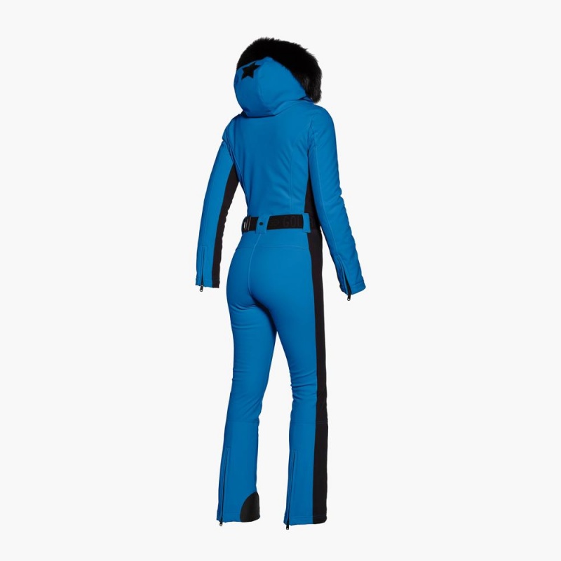 Goldbergh PARRY faux border long Ski Suit Blue | 97843-EGJL