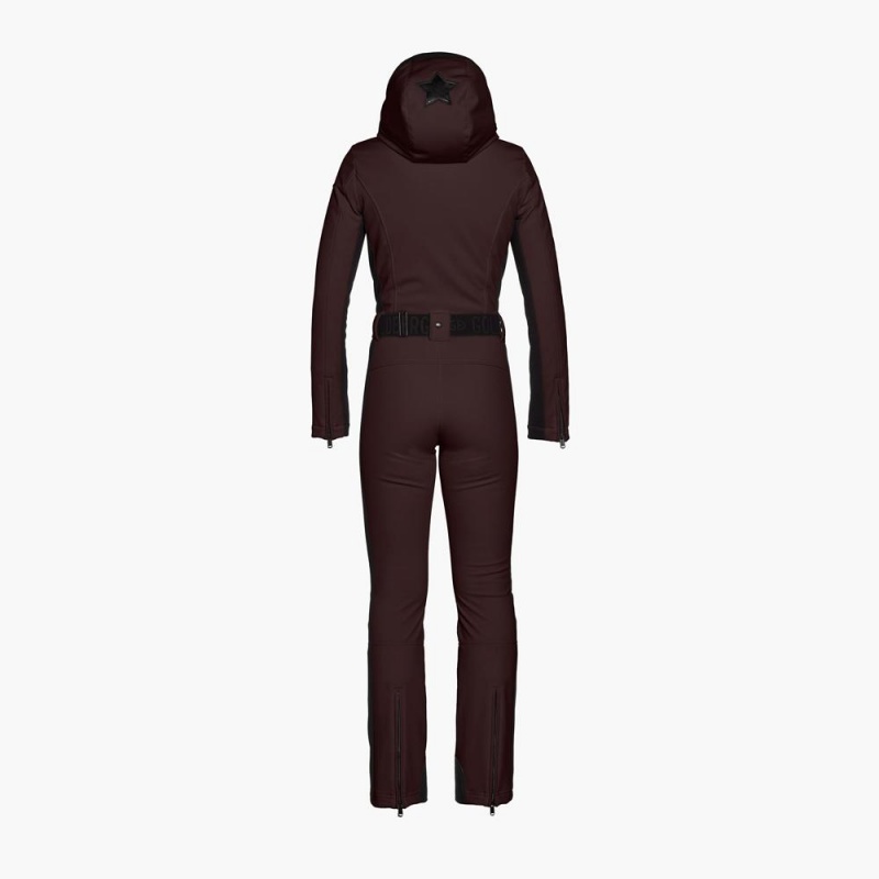 Goldbergh PARRY long Ski Suit Dark Brown | 38164-CQRZ