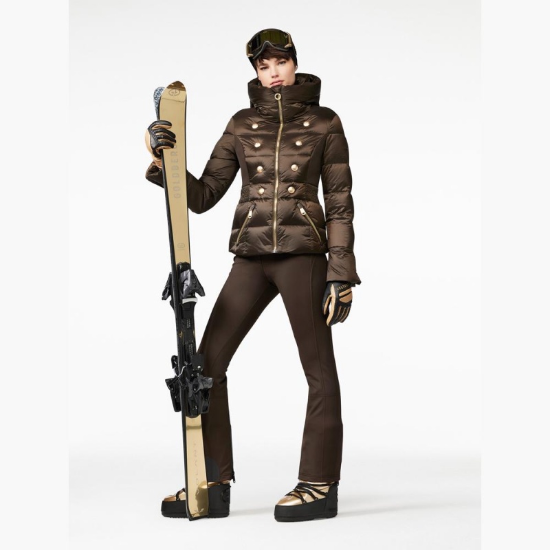 Goldbergh PIPPA Ski Pants Dark Brown | 70438-CGLH