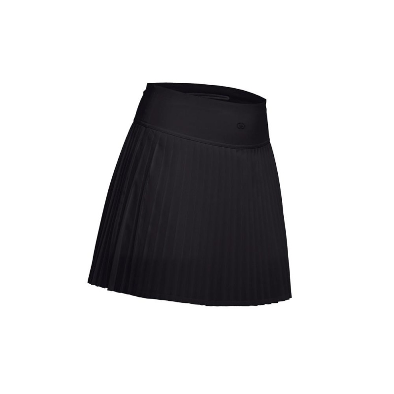 Goldbergh PLISSÉ Skirt Black | 62518-PNIX