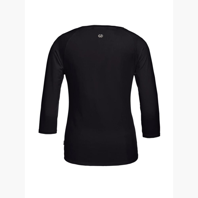 Goldbergh RAVEN 3/4 sleeve T-Shirts Black | 45173-FBVN