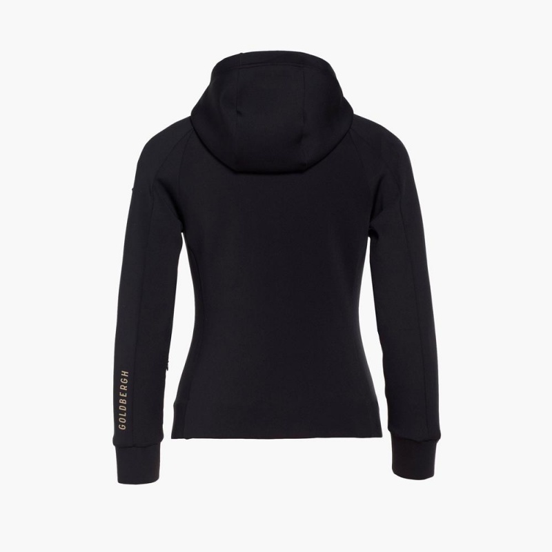 Goldbergh RAY full zip hooded cardigan Hoodie Black | 70691-XIVB