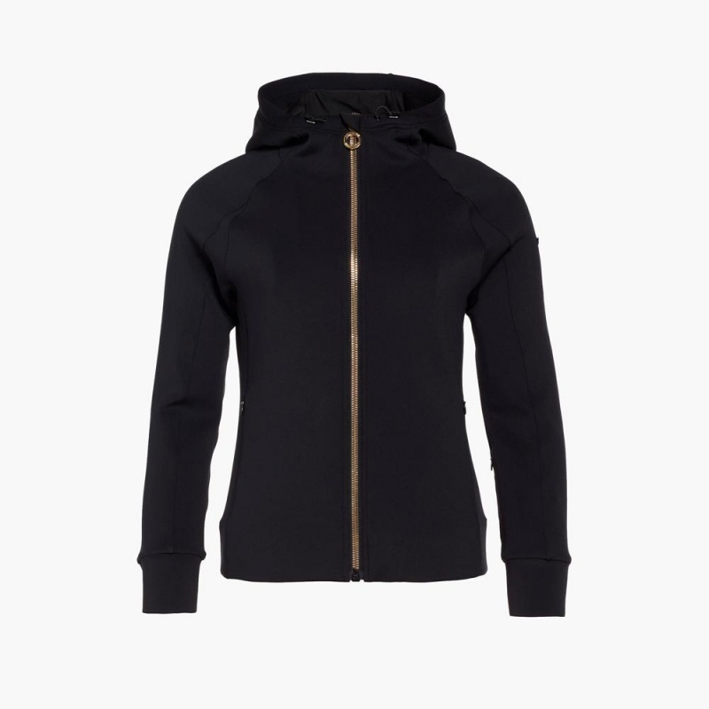 Goldbergh RAY full zip hooded cardigan Hoodie Black | 70691-XIVB