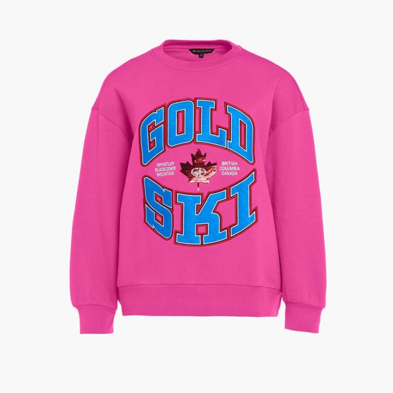 Goldbergh RINK crew neck Sweater Pink | 29760-VAOU