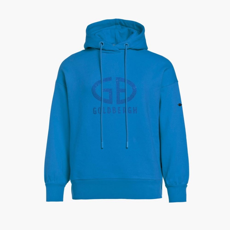 Goldbergh SPARKLING hooded Hoodie Blue | 65971-XWGU