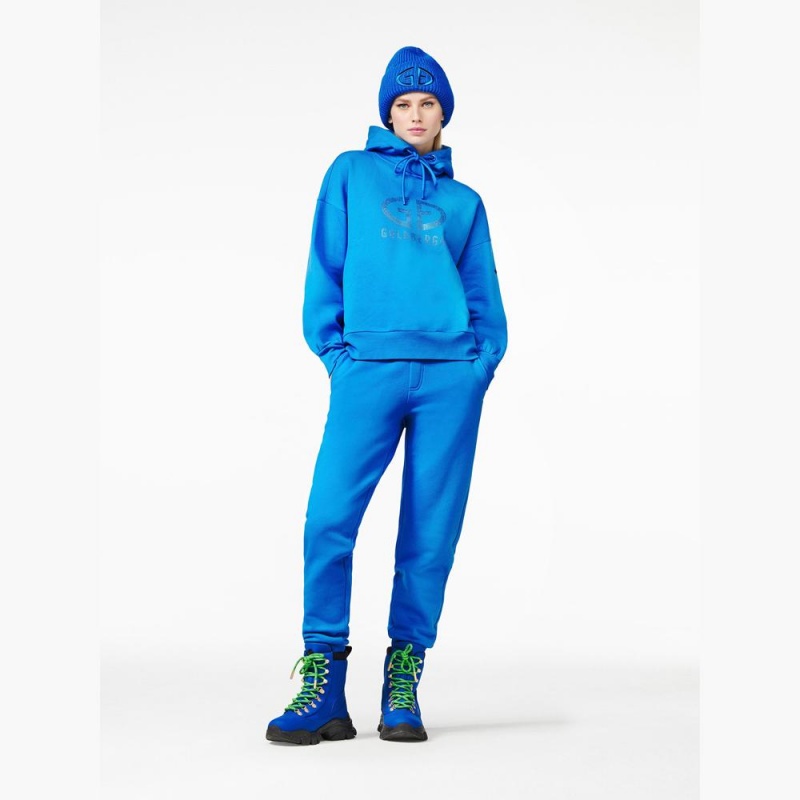 Goldbergh SPARKLING hooded Hoodie Blue | 65971-XWGU