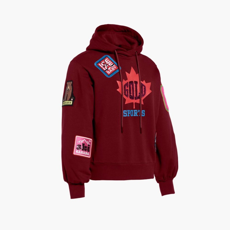 Goldbergh STANLEY hooded Hoodie Dark Red | 63582-BOJE