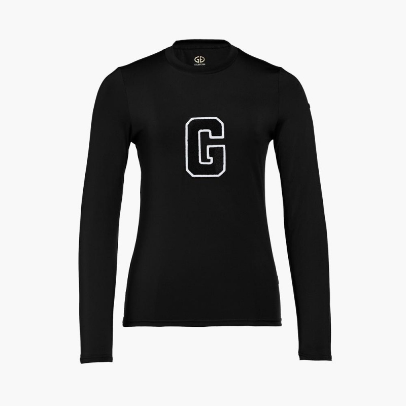 Goldbergh SUPER G long sleeve T-Shirts Black | 39527-OBMU