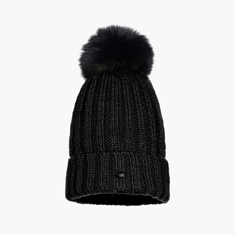 Goldbergh UNA faux pom Beanie Black | 29173-MOTF